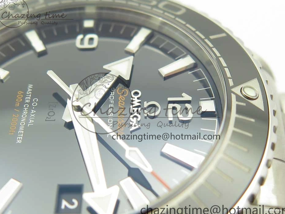 0407 Trendy Planet Ocean 43.5mm SS VSF 1:1 Best Edition Black Ceramic Bezel and Dial on SS Bracelet A8900 Super Clone 7973